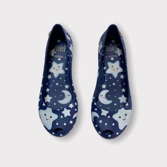 Mini Melissa Mel Ultra girl Sweet Dreams Navy flat kids size 12 NEW - Picture 3 of 8